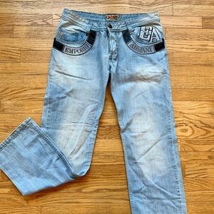 Men’s Size 34 X 34 EMPORIO ARMANI Blue Jeans